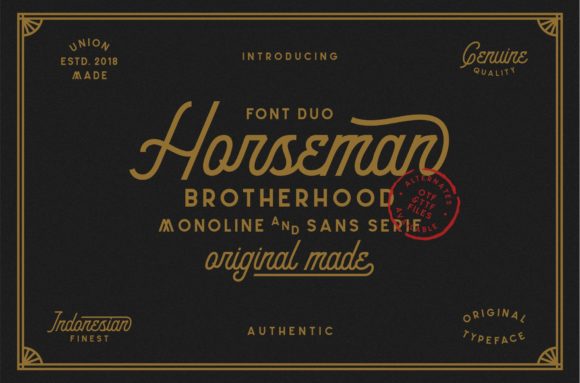 Horseman: A Vintage Script Font for Crafters